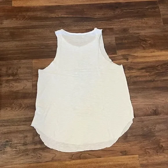 Chaser White “Aloha Feels” Pineapple Cutoff Tank Top - Picture 5 of 6